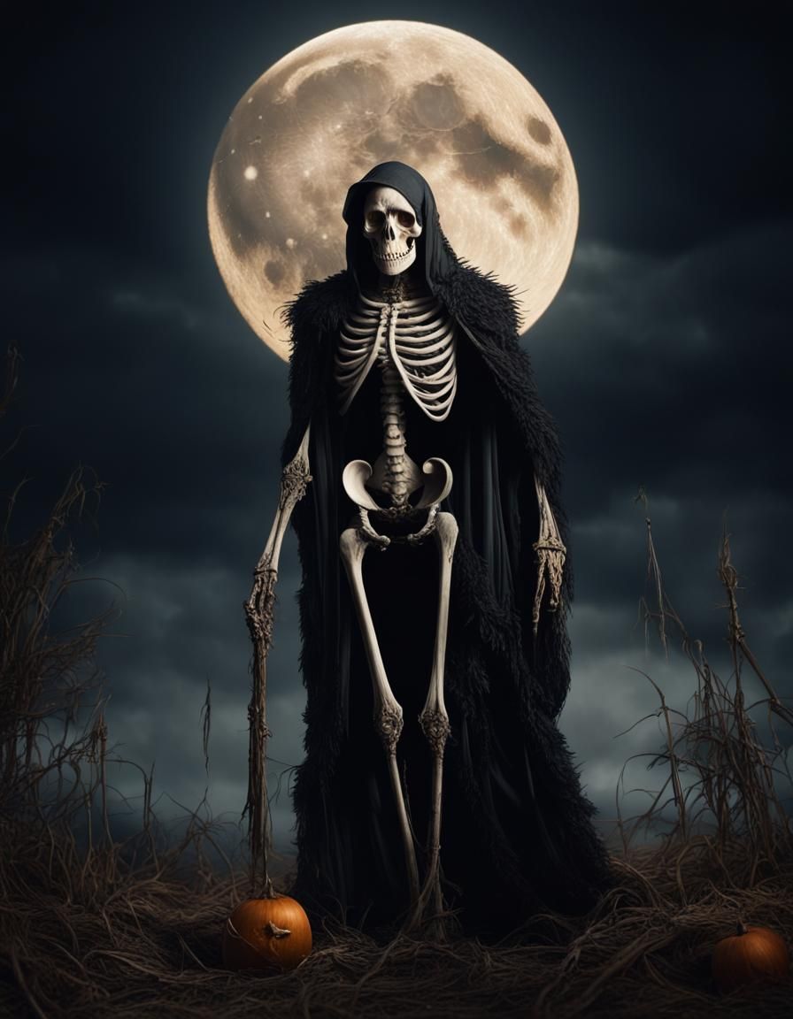 Portrait of Death by moonlight
