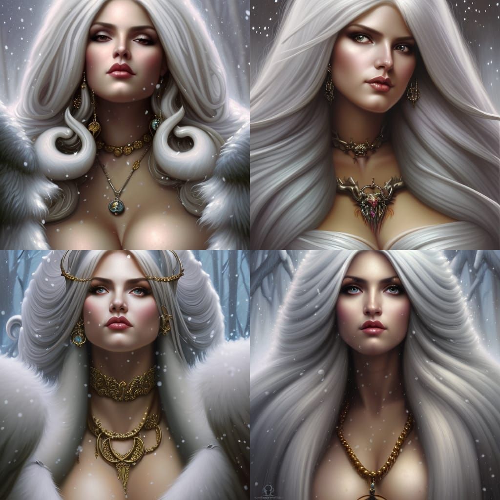 Sinister Snow Queen in Ethereal Fantasy Style