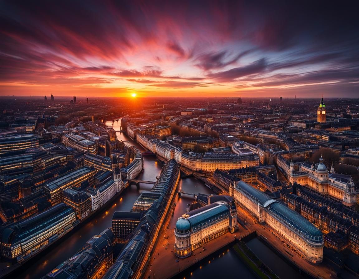 Drone shot of Londen