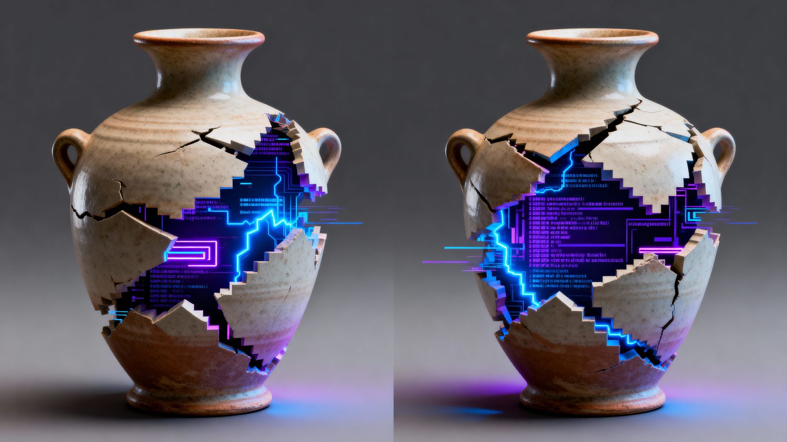 Glitching Ceramic Vase: Ancient Meets Digital Art