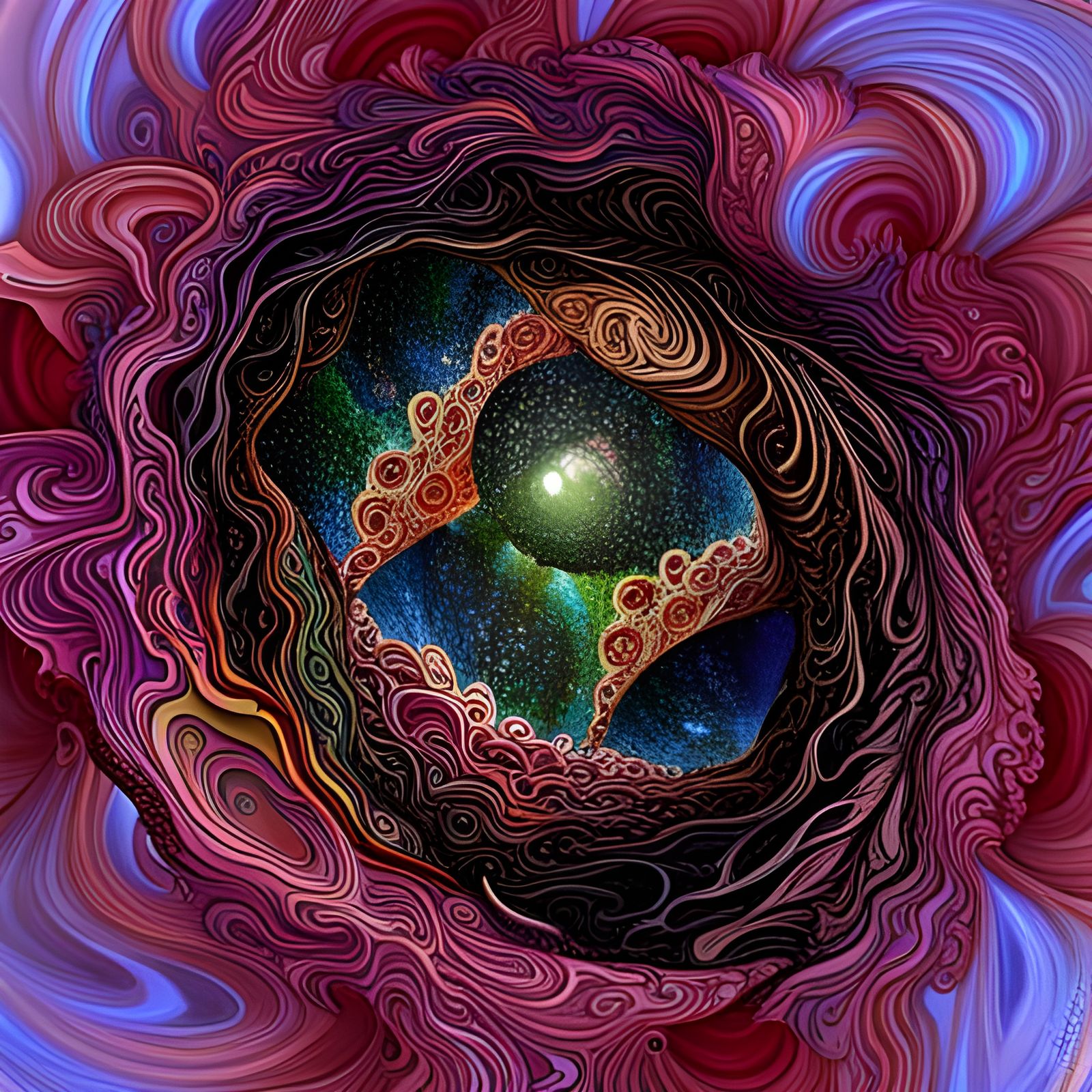 Cosmic Blossom: A Visionary Landscape of Life