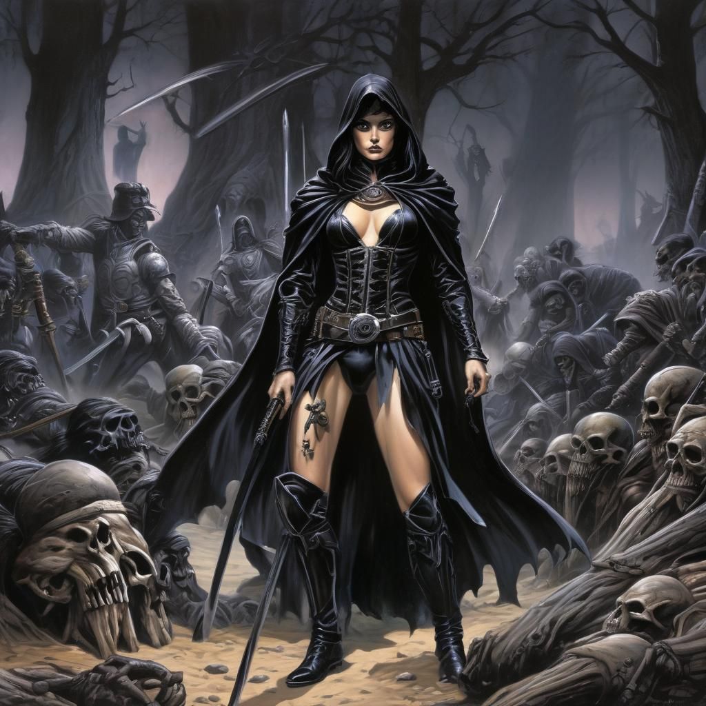 Grimdark Fantasy Warrior in Desolate Wasteland