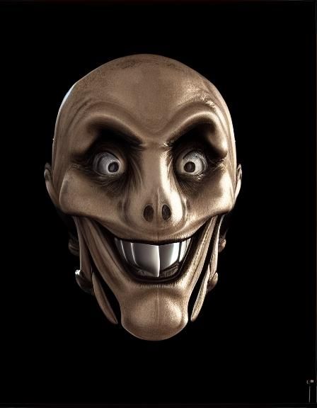 Futuristic Black Gold Death Eater Mask in 8K