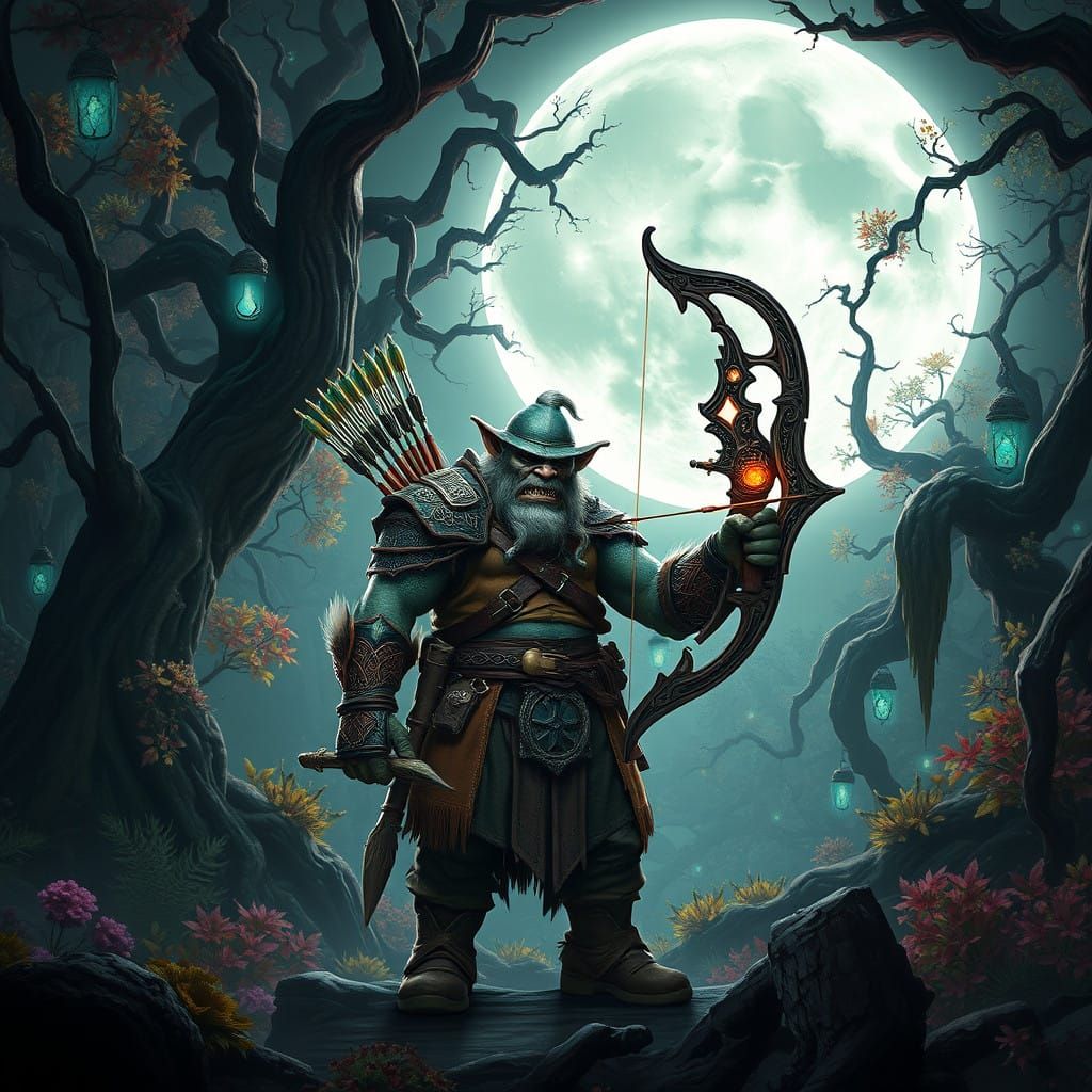 Mystical Forest Warrior in Ancient Armor