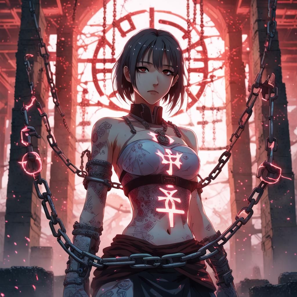 Sakura Assassin Summons Power Amidst Glowing Runes