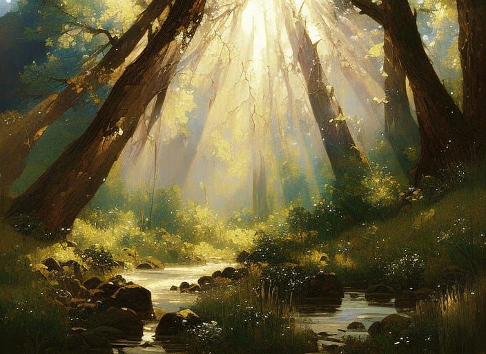 Christ's Resurrection in Sparkling Mushroom Forest