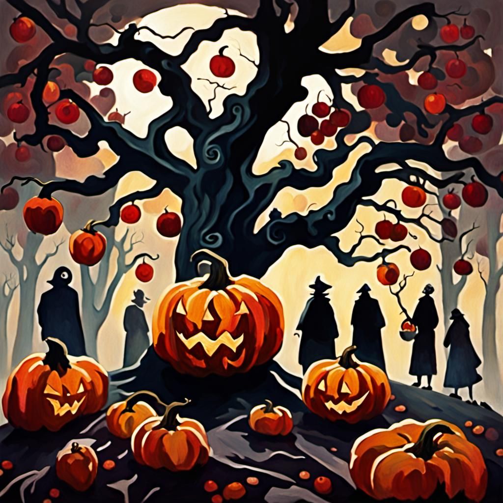 Vampires, Ghouls, and Gourds in Fauvist Expressionism