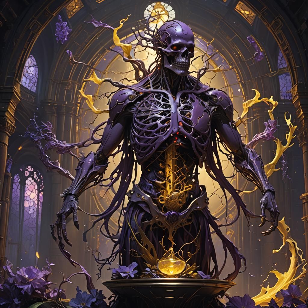 Vascular System and Liver in Dark Fantasy Style