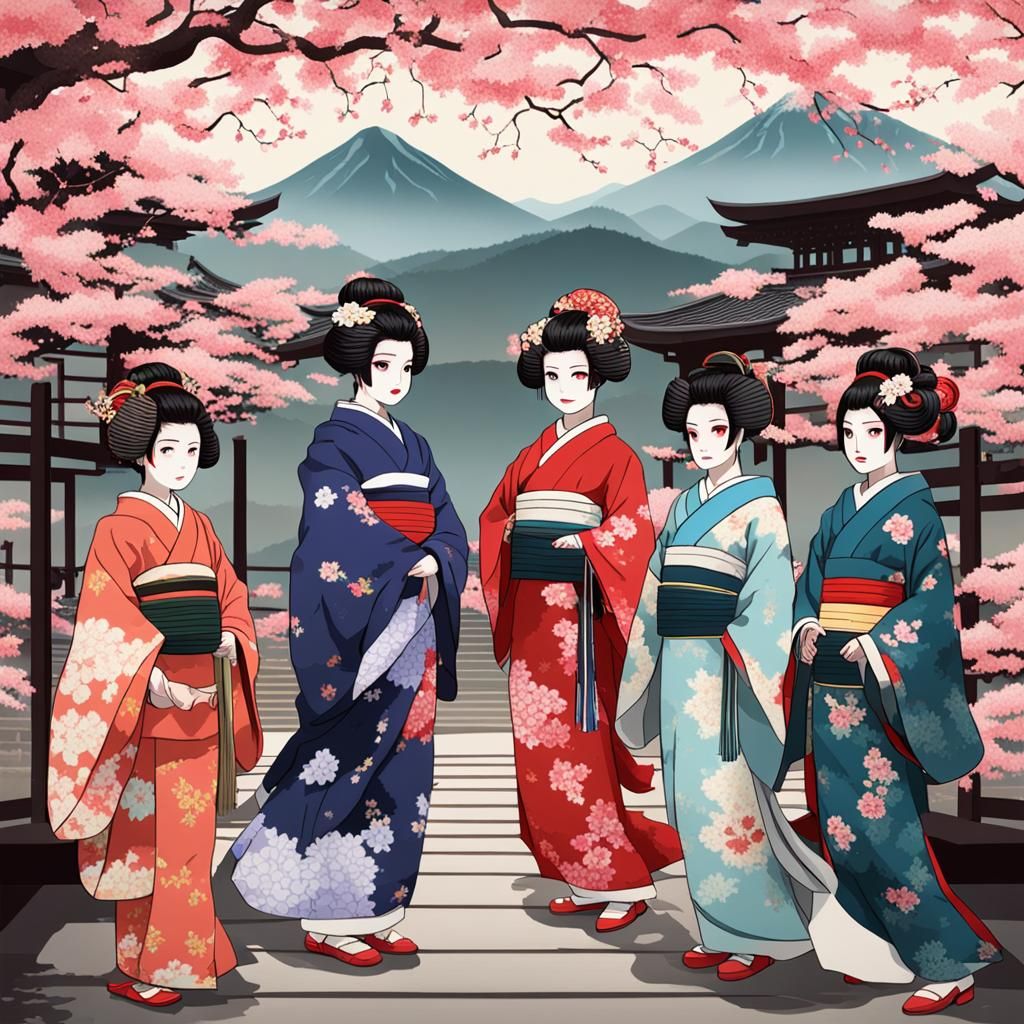Geishas in Traditional Ceremony