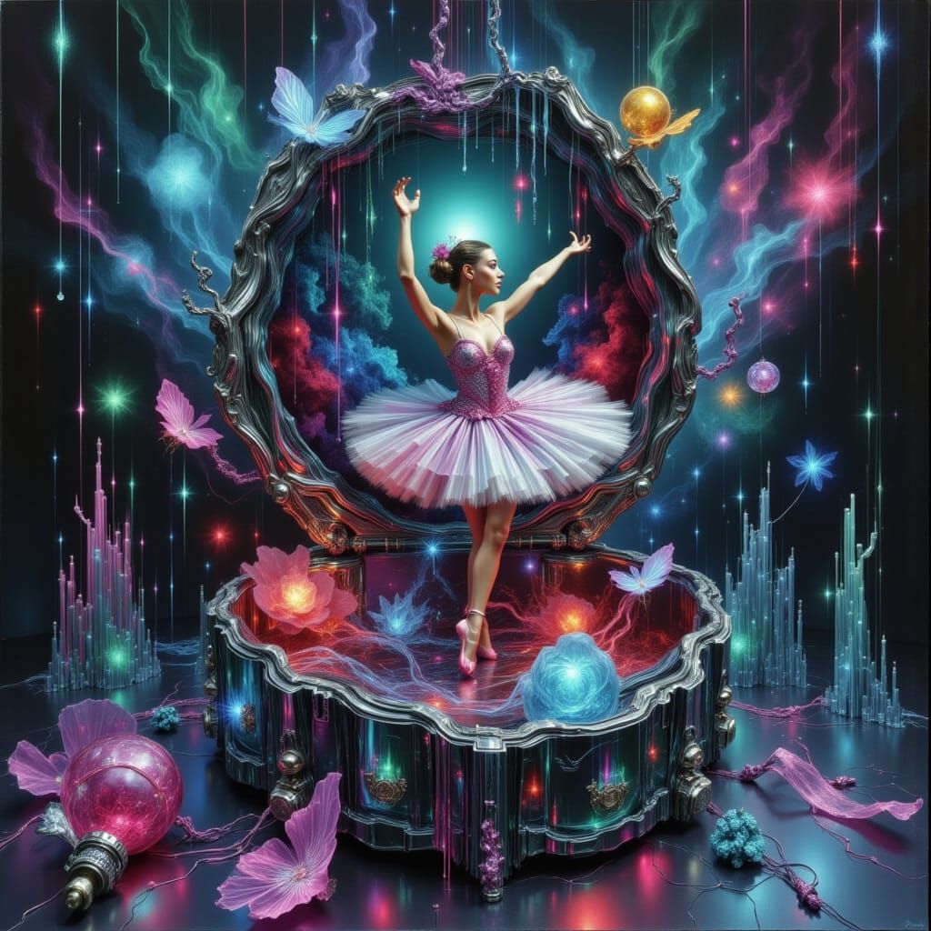 Ballerina Dances on Ornate Music Box