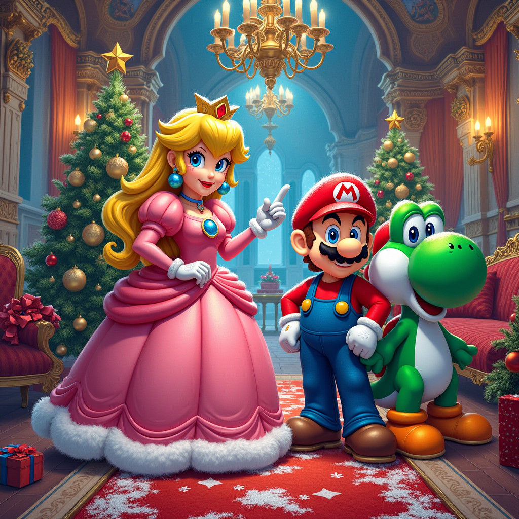 Christmas at the Mario Mansion: Street Art Style