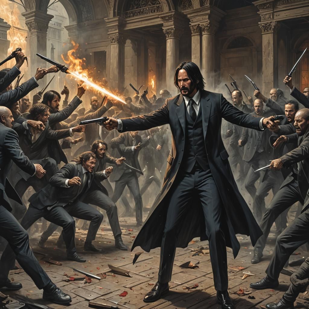 John Wick Engaged in a Gothic Horror Battle