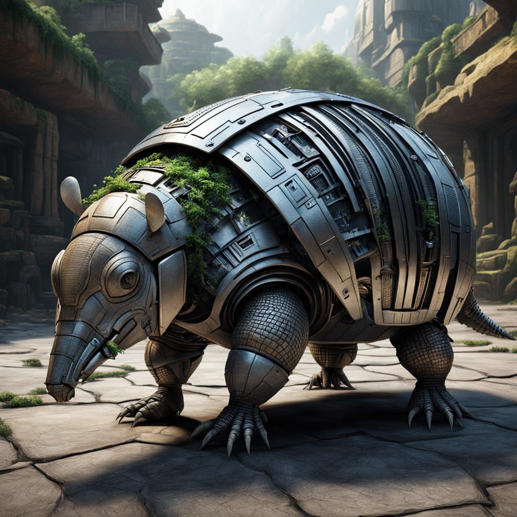 Cybernetic Armadillo Blends Technology with Nature