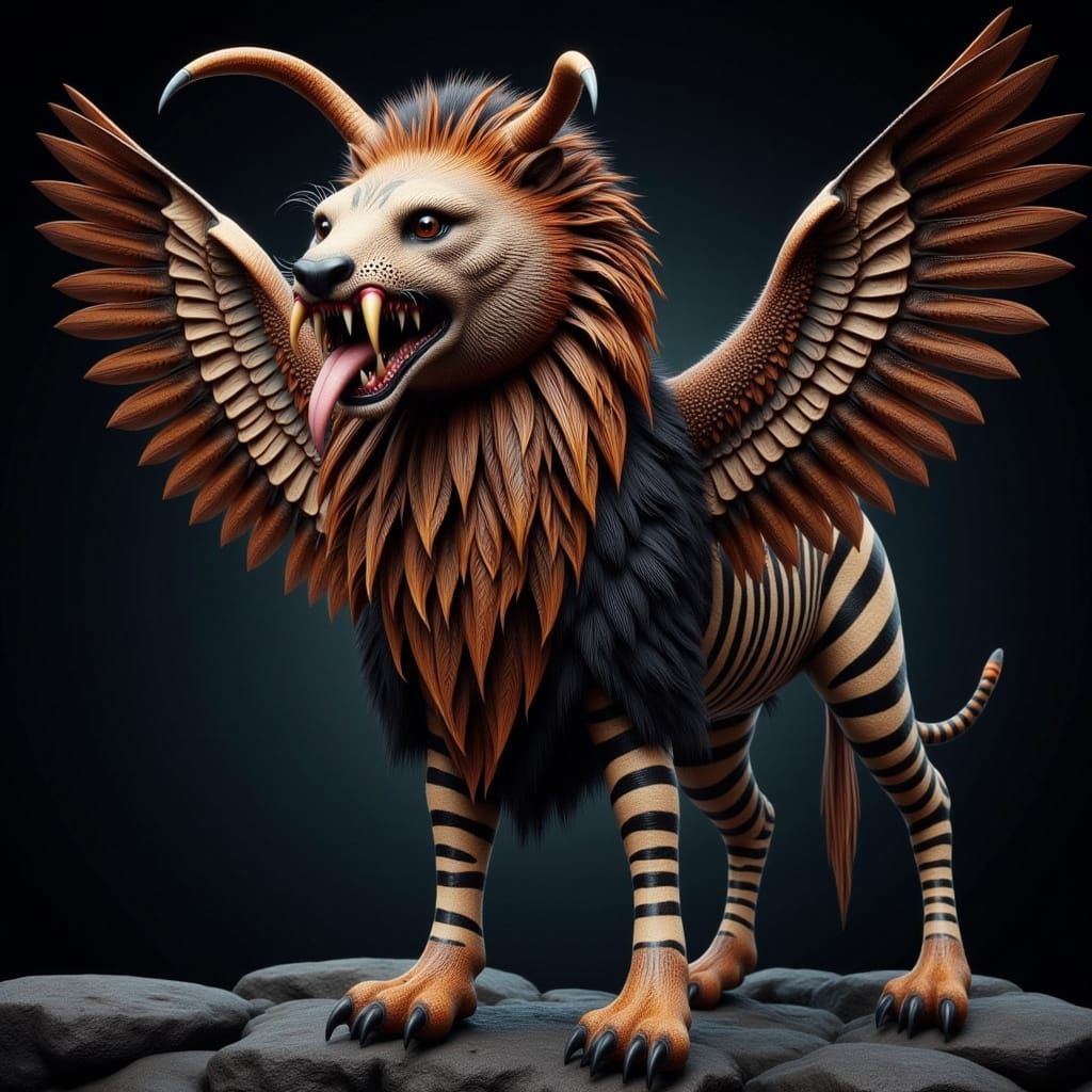 Majestic Alebrijes Creature with Lion's Pride and Eagle's Wi...