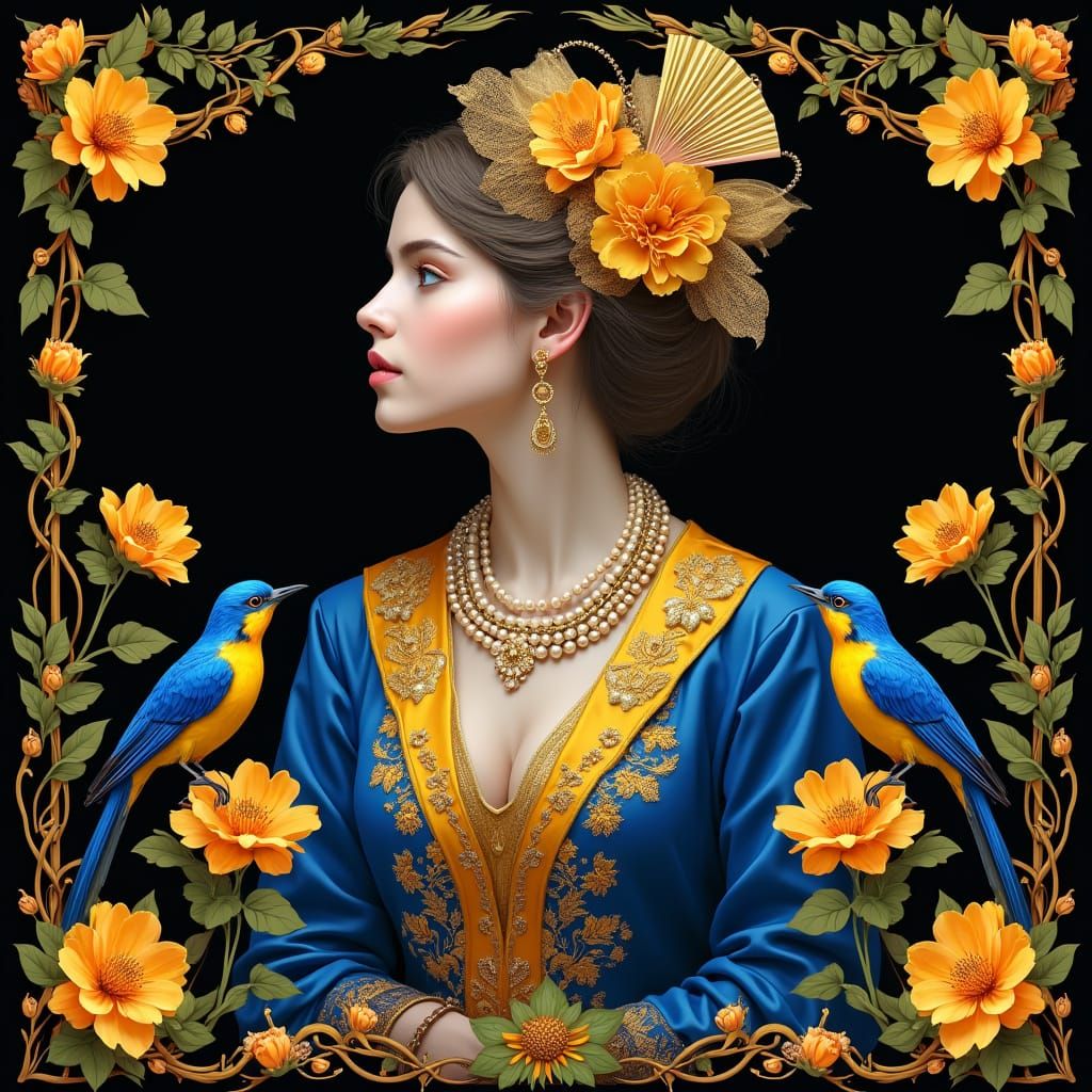 Elegant Royal Portrait in Baroque Elegance