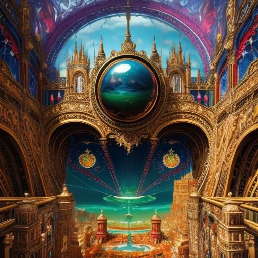 Surreal Renaissance Scene in Vivid 3D