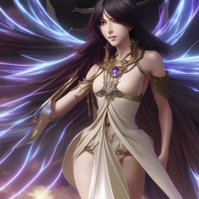 Lightning Goddess Portrait in Hyperdetailed Style
