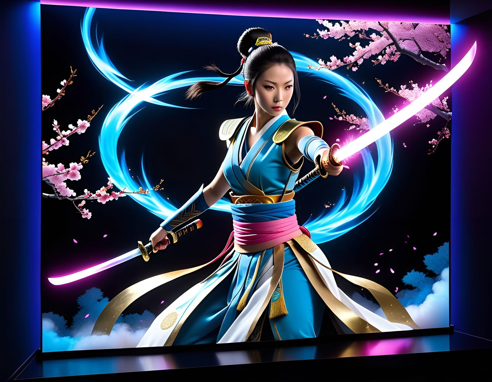 Nakano Takeko. Hologram of a female Samurai. ラストサムライ