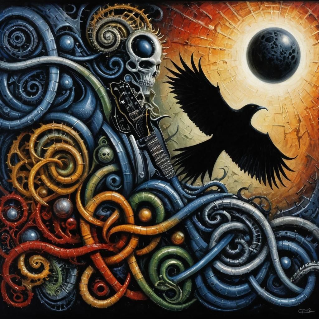 Gothic Stratocaster in H.R. Giger Style