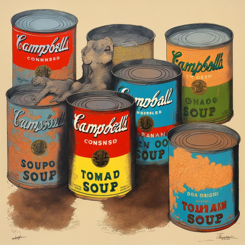 Surreal Horror Soup Can Inspired by Beksinski