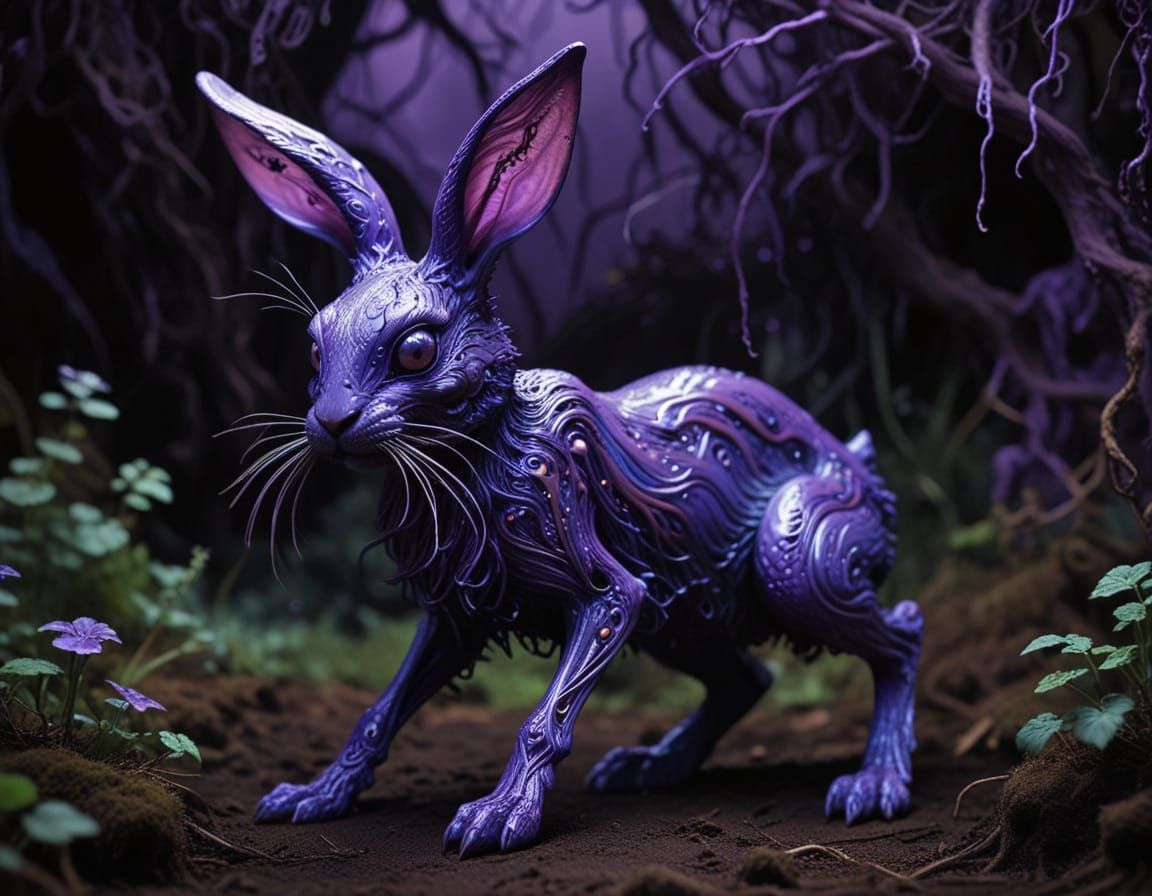 Eldritch Rabbit in Psychedelic Shadow