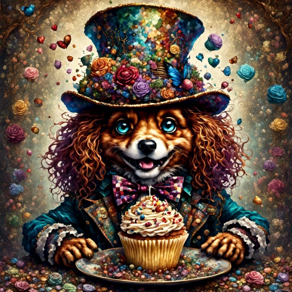 Irish Setter's Wonderland Cupcake in Anime Style