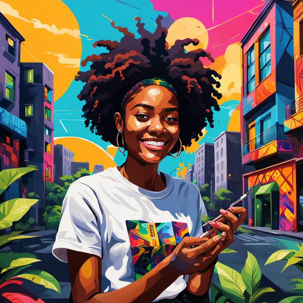 Afrofuturist Street Art: Young Woman Paints Nails