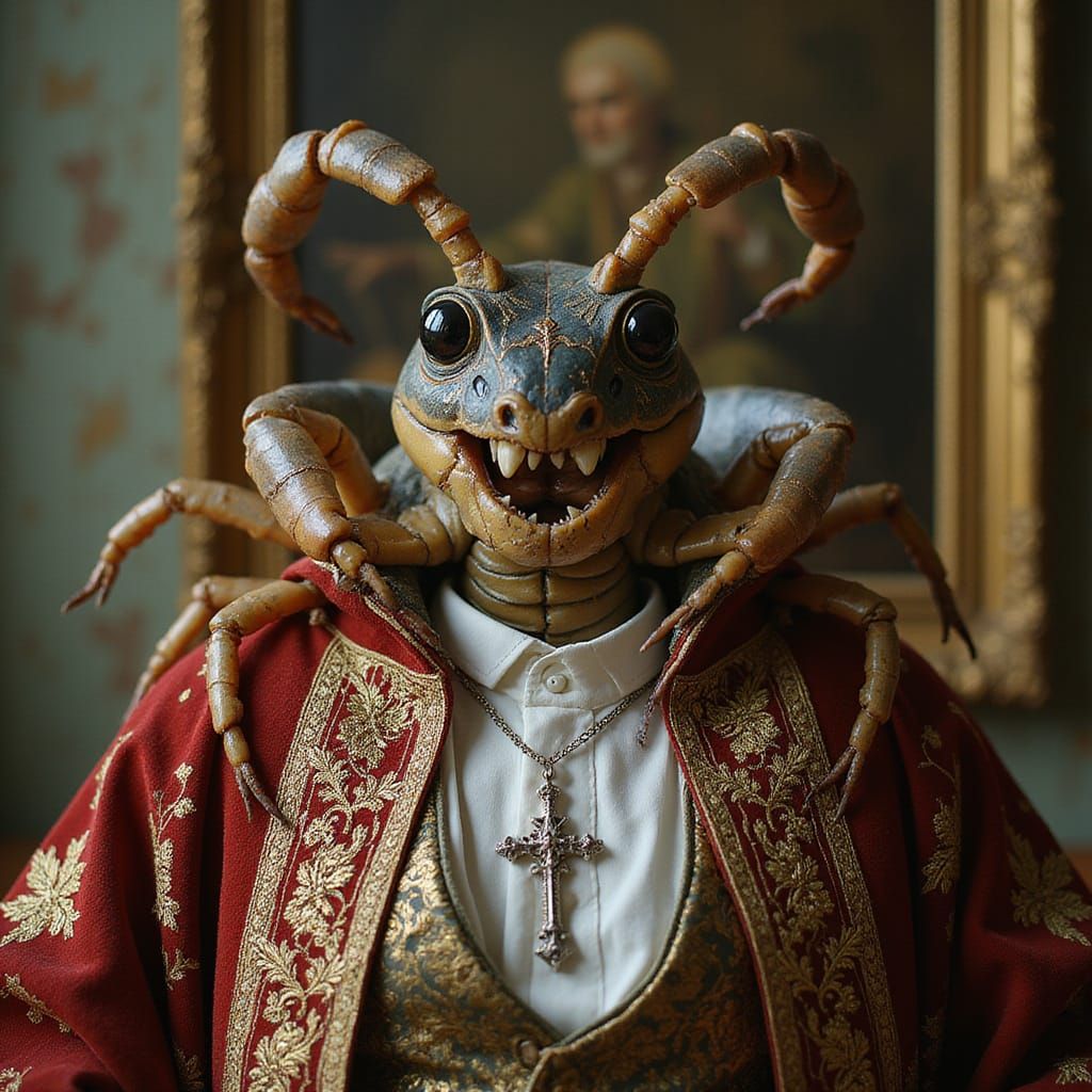 Scorpion in Ornate Clerical Vestments