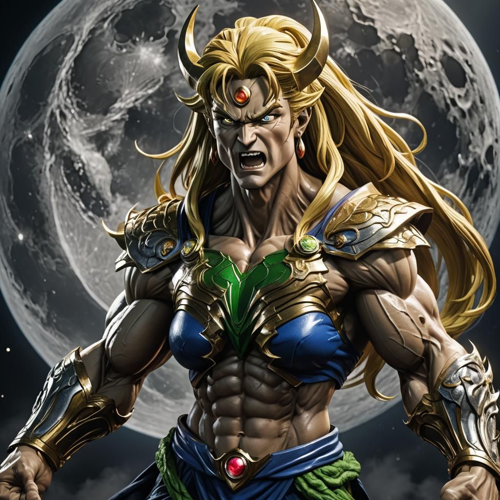 Hyperdetailed Bodybuilder Sorceress Shouting at the Moon