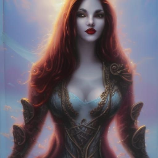 Ethereal Rogue Dhampir in a Hyperdetailed Fantasy Scene