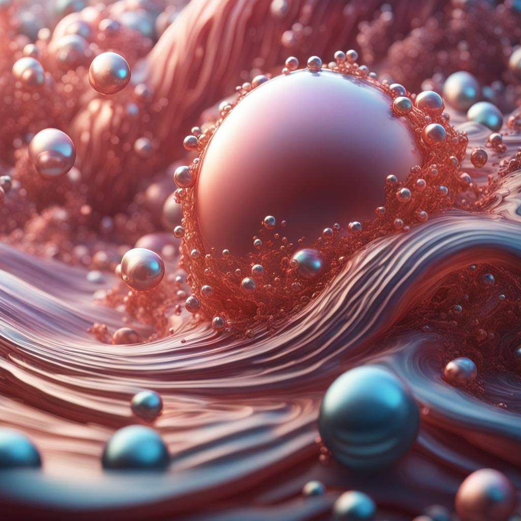 Bubbly Waves with Stringy Pearls: Detailed Matte Painting