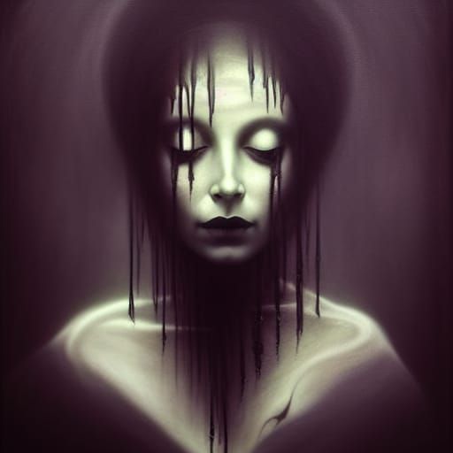 Mummified Victorian Lady in Sepulchral Darkness