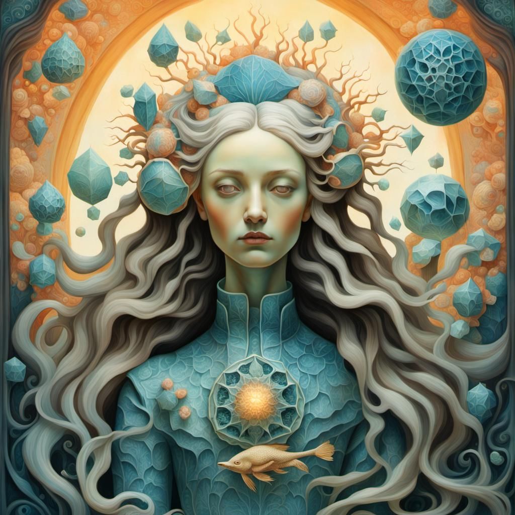 Surreal Sculpture with Bio Art Collage