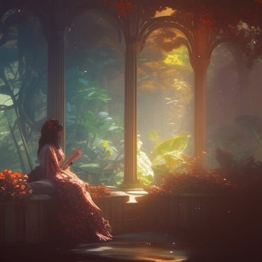 Hidden Happy Place in Orange and Teal