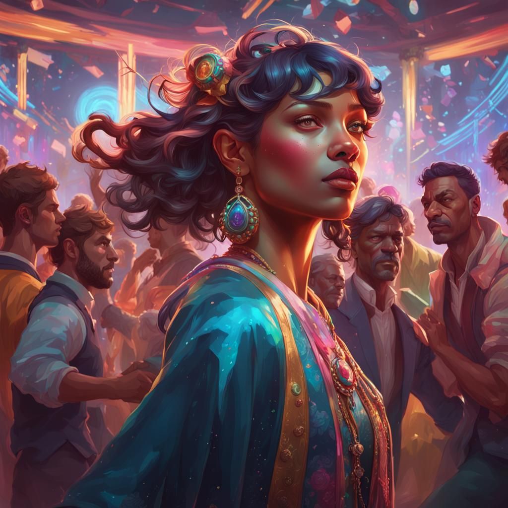 Hyperdetailed Portrait for Dance Party, Trending Art