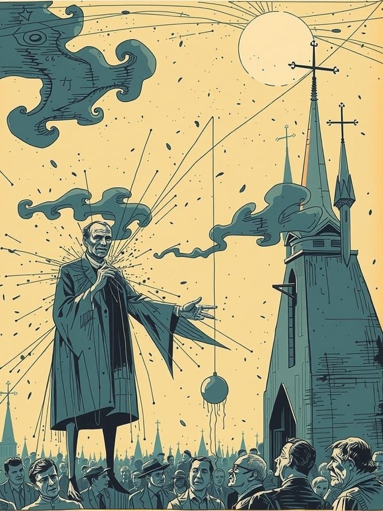 Church in Turmoil, Inspired by Paul Klee and Manuel Sanjulia...