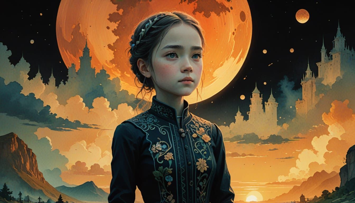 Twilight Watercolor Masterpiece: Riverside Epic Sunset