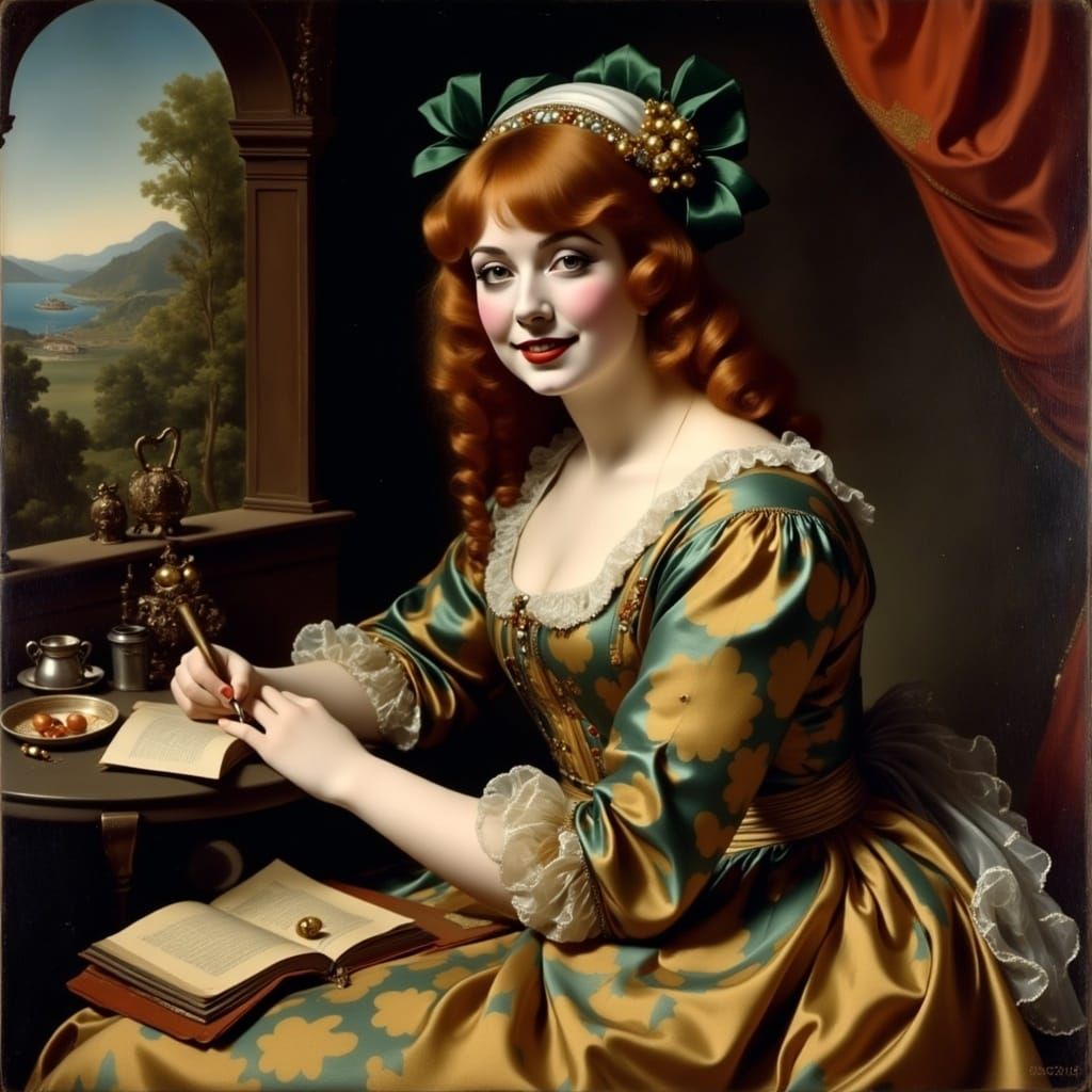 Florentine Girl Portrait in Dutch Masters Style
