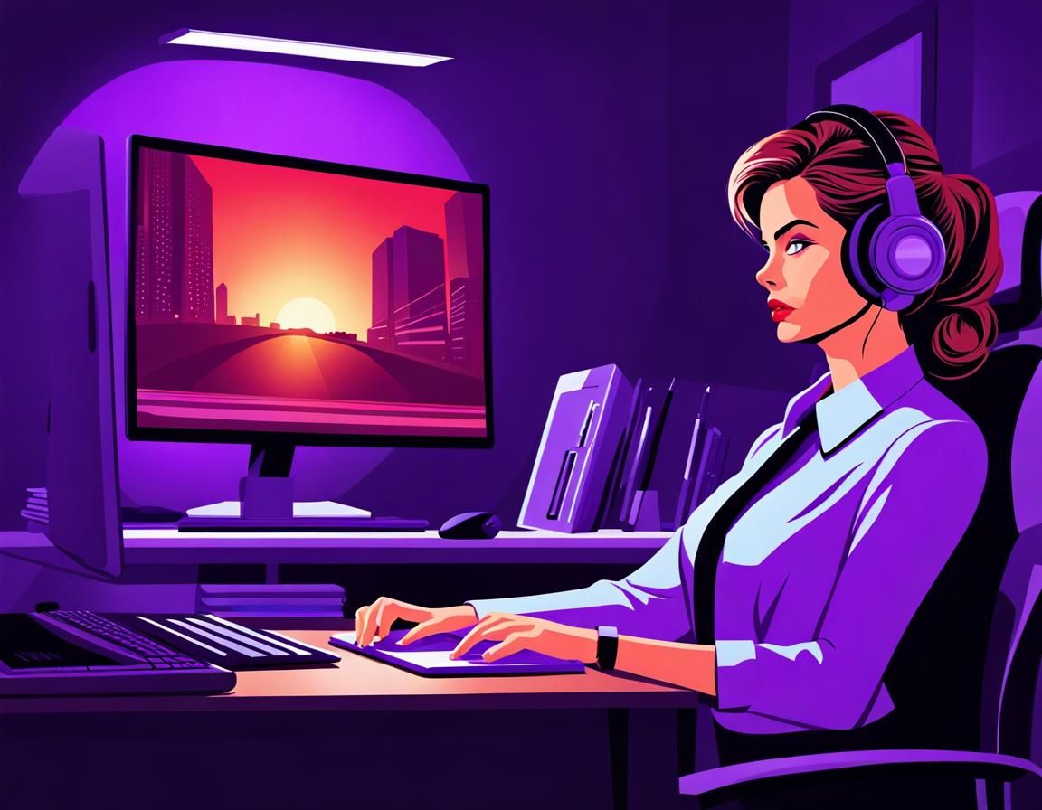 Mind Control Light: Woman Brainwashed in Cartoon Style