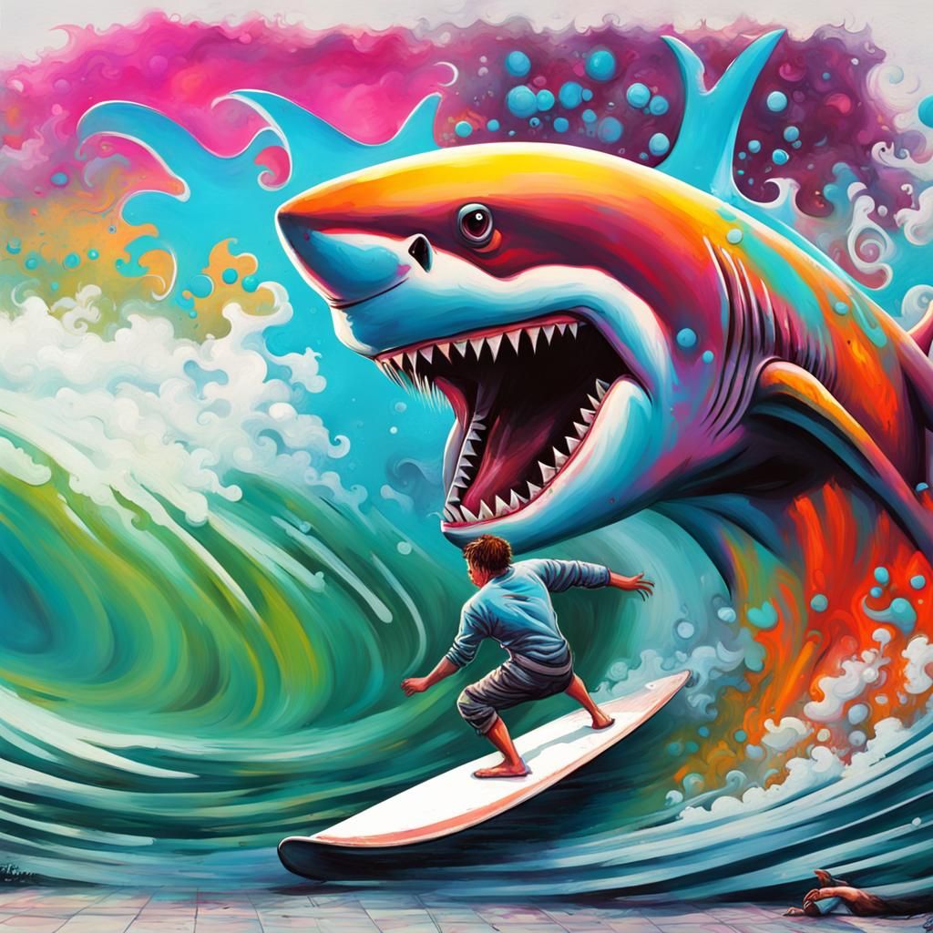 Surfing with Sharks: Graffiti Street Art