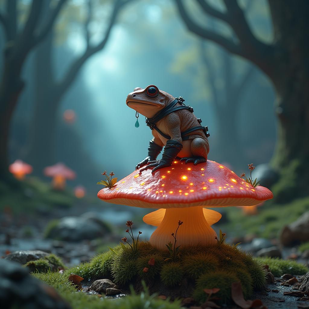 Armored Toad in a Mystical Fantasy Realm