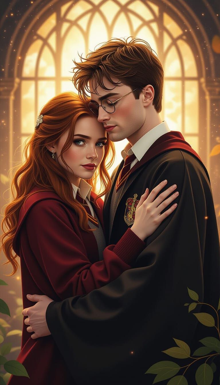 Harry and Ginny Embrace, a Visionary Illustration