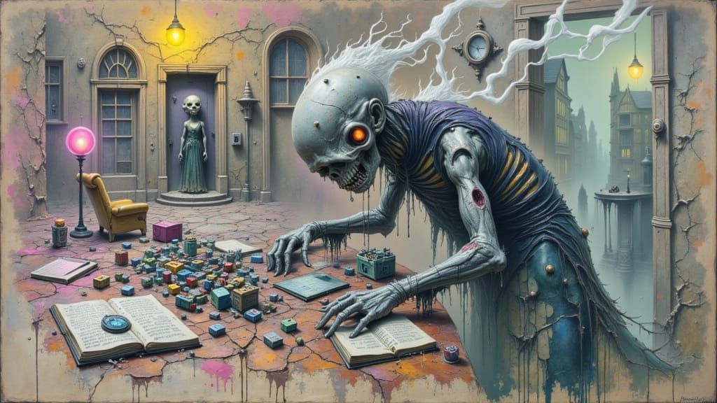 Zombie Writer's Block in Gas-Lit Alley