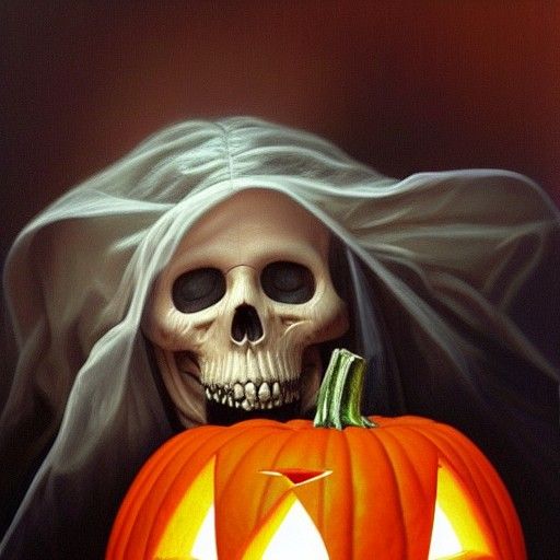 Hyperrealistic Halloween Oil Painting by James Gurney