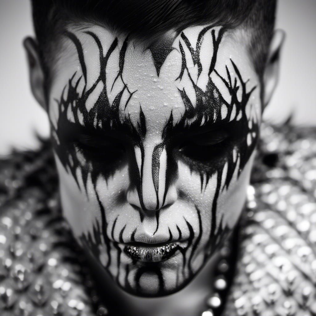 Bioluminescent Deceased Bride Portrait in Film Noir Style