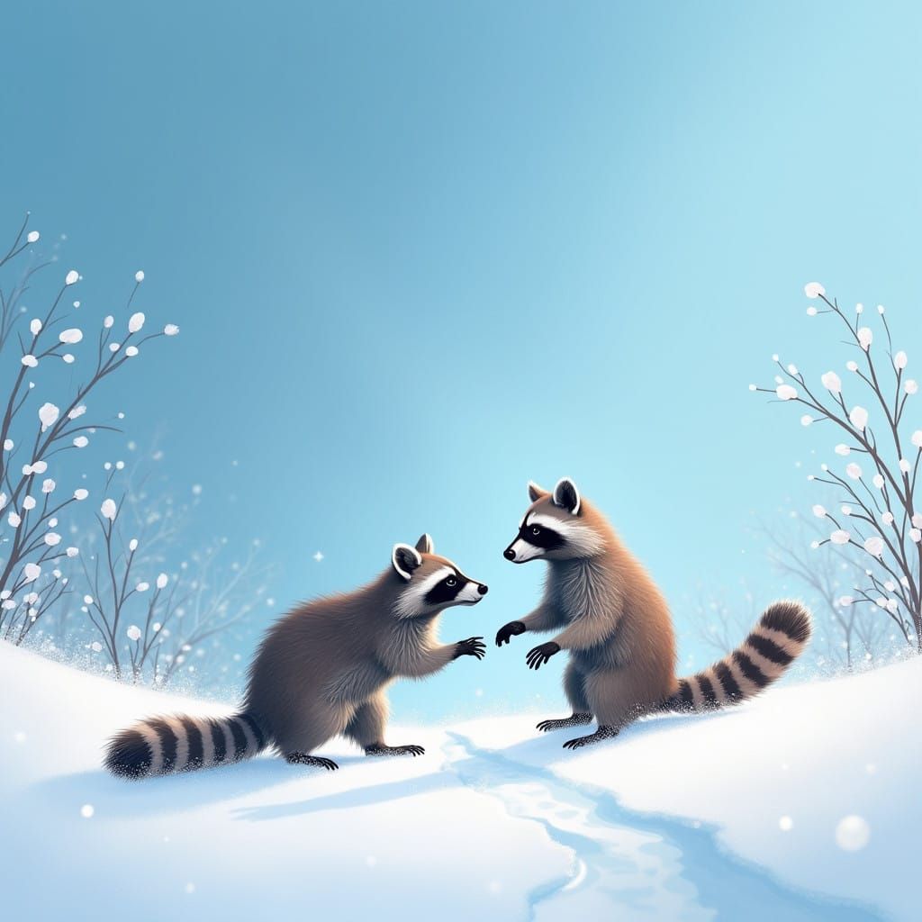 Winter Whimsy in Serene Blue Skies