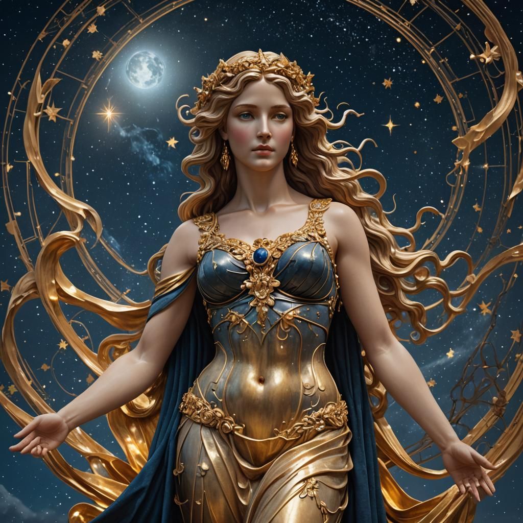Aphrodite Digital Sculpture in Art Nouveau Style
