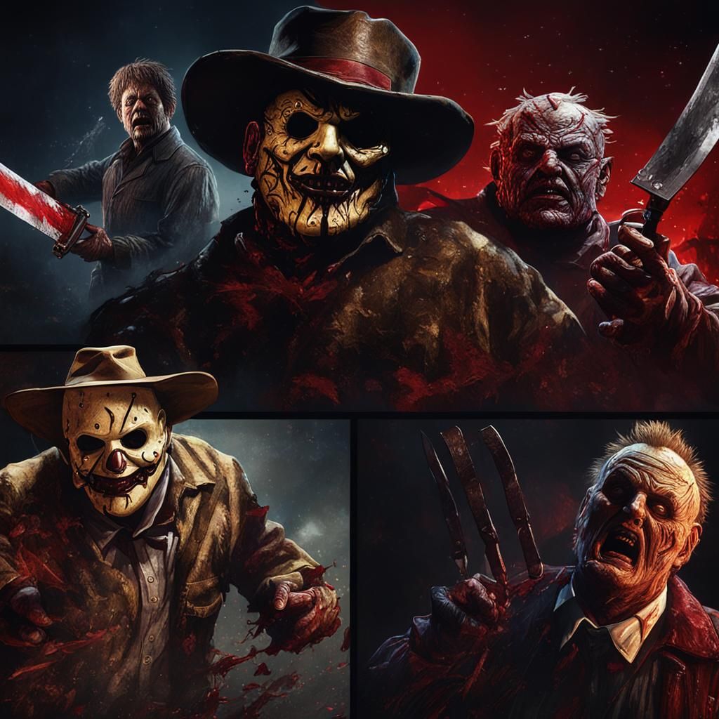 Ghostface, Leatherface, and Freddy Krueger Battle
