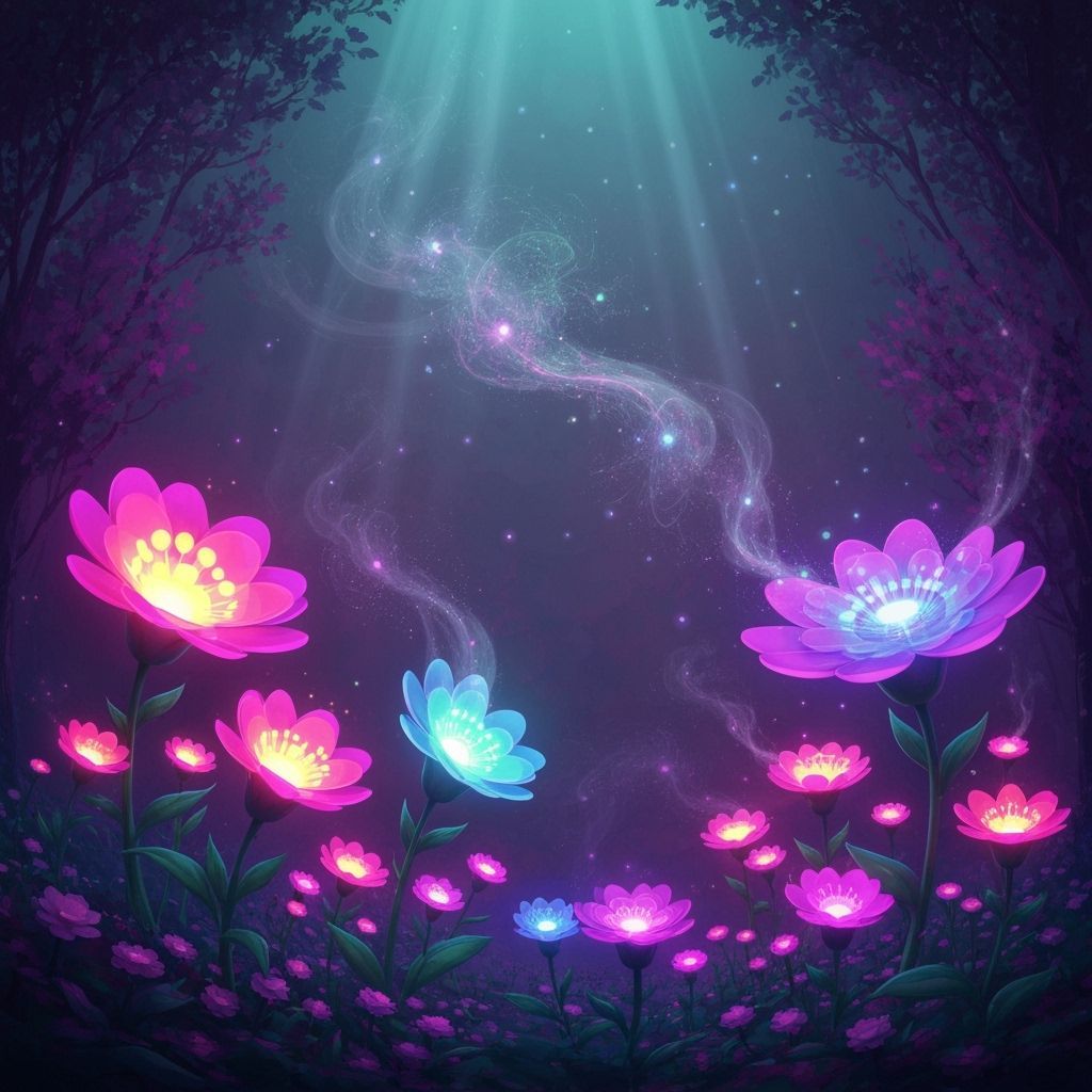 Bioluminescent Garden of Synesthesia and Neuroplasticity