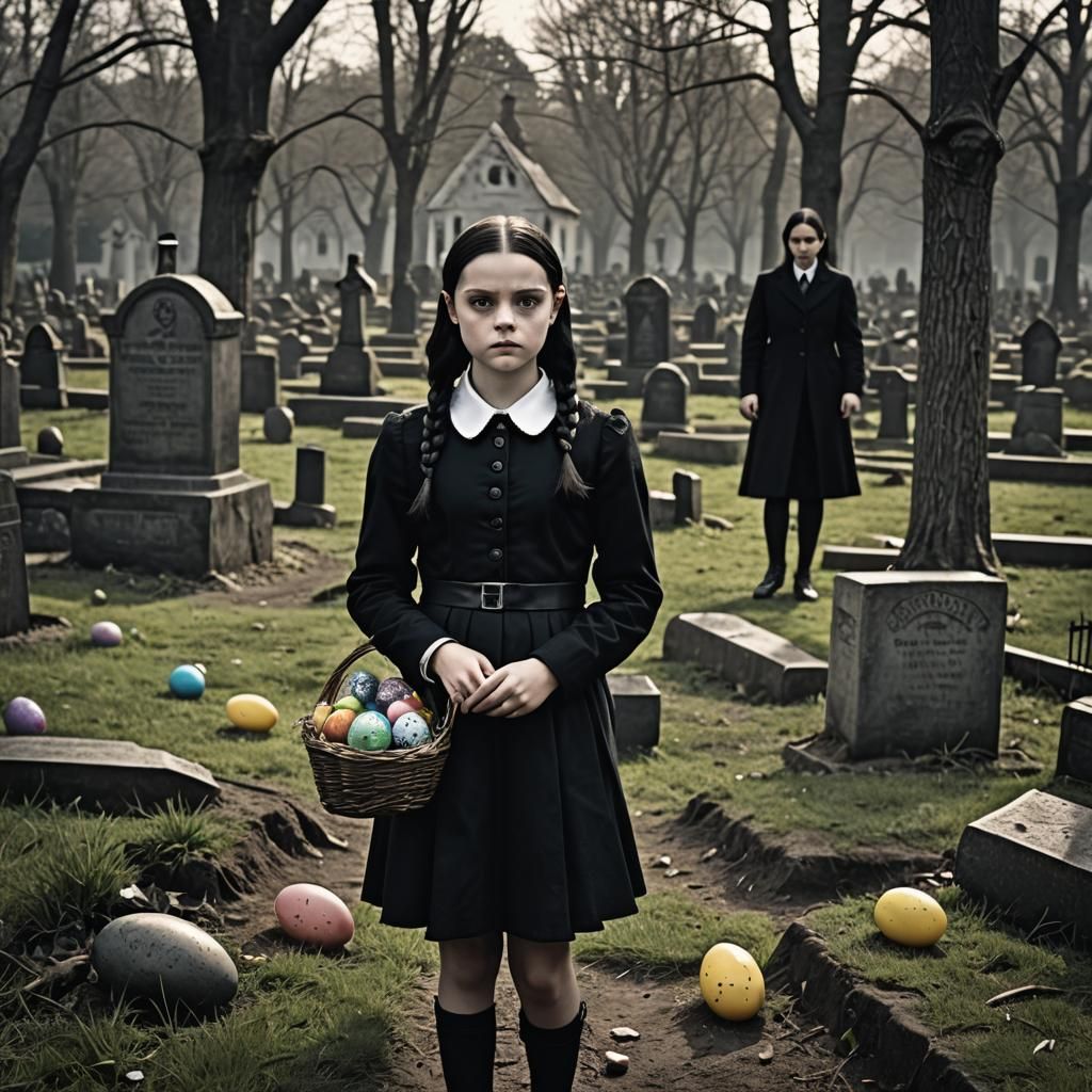 Wednesday Addams' Graveyard Easter Egg Hunt